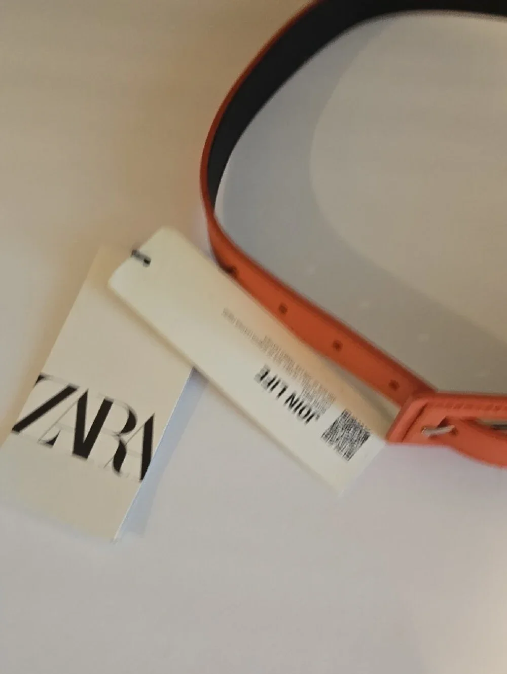 Zara Wide Buckle Orange Faux Leather Belt Nwt D